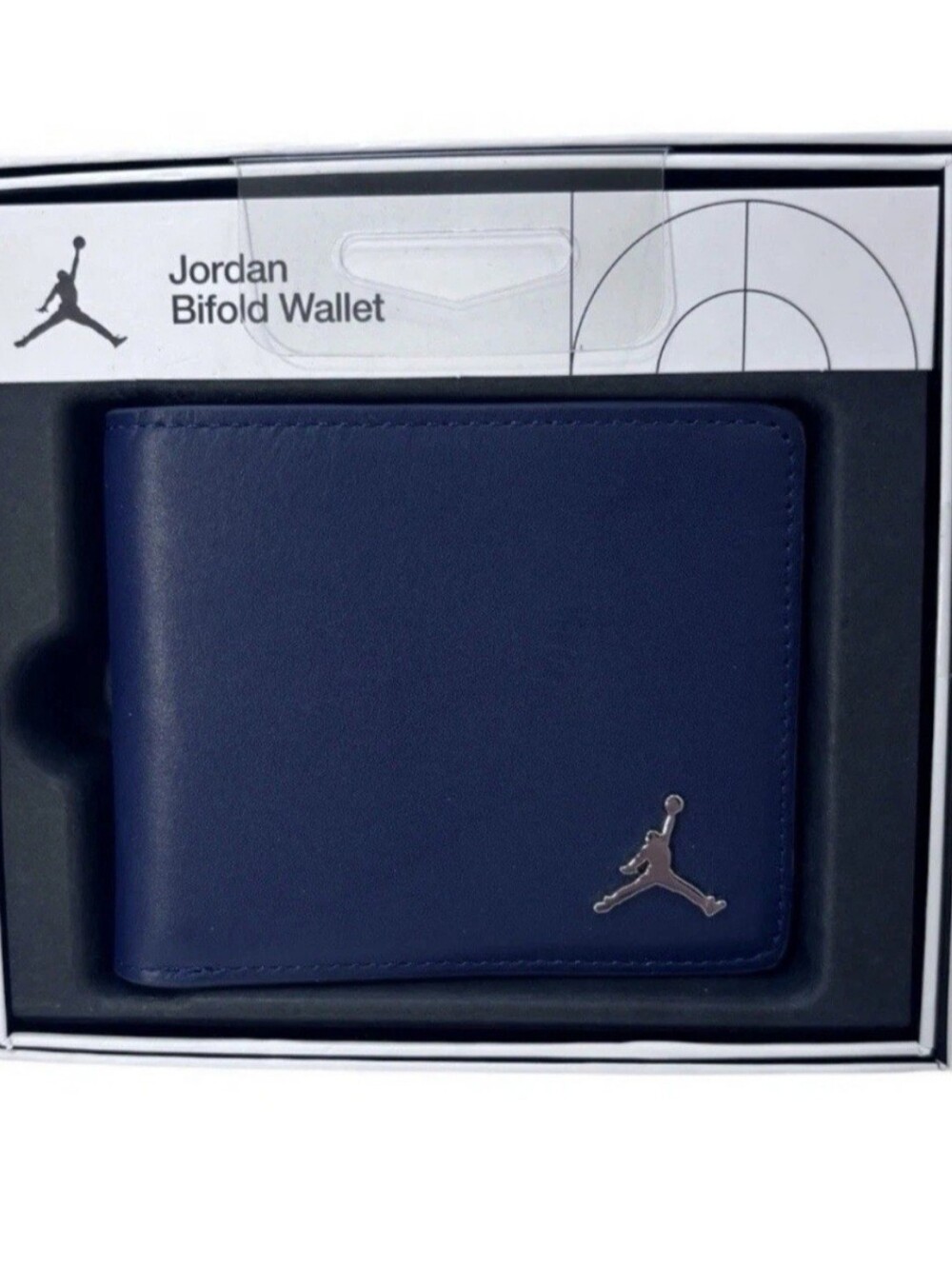 NWT Jordan Blue Men’s Bifold Wallet with Silver Jumpman Logo